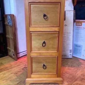 Wooden 3 drawers bedside table
