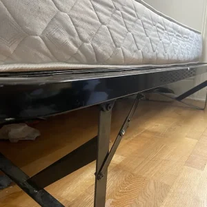 As-New Black Metal Bed / Futon (Foldable) with New Ortopedic Single Mattress - Image 3