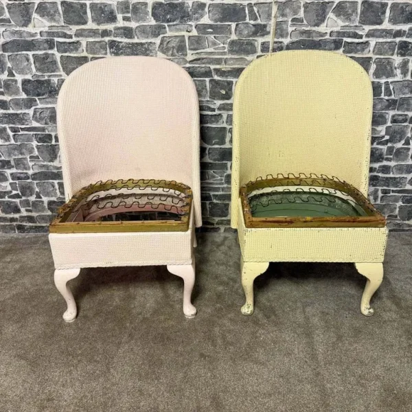 Pair of Vintage Lloyd Loom Style Chairs – Project Pieces