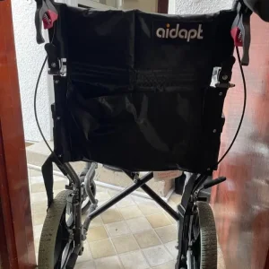 Aidapt Folding Push Wheelchair - Lightweight Aluminium with Hand Brakes - Image 3