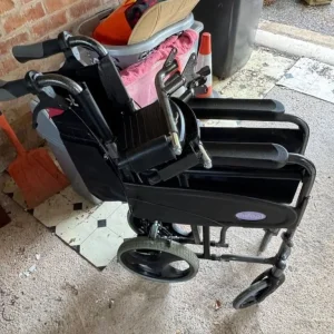 Aidapt Folding Push Wheelchair - Lightweight Aluminium with Hand Brakes - Image 4