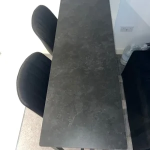 Black Breakfast Bar and Comfortable Stools - Image 2