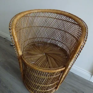 Vintage Retro Wicker Chair - Image 2
