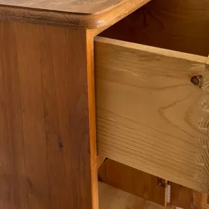 Tall 75cm Solid Pine Beside Table Cabinet with Drawer and Cupboard - Image 7