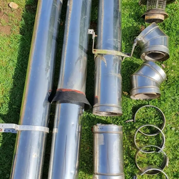 Class1 twinwall flue for wood burner multi fuel stove or oil boiler