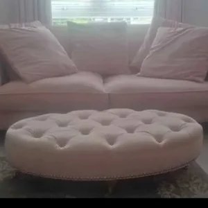 Next pink sofa footstool curtains