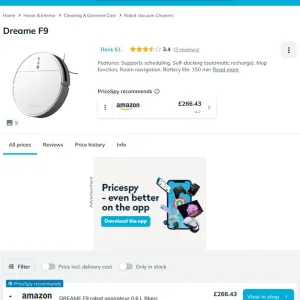 ROBOTIC VACUUM AND MOP DREAME F9