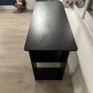 Black 3 door and 3 shelf computer desk - Image 3