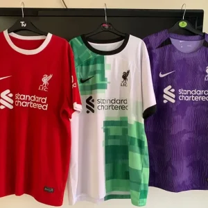 Liverpool Home Away and Third Shirts