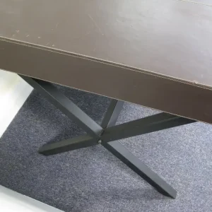 Art Deco Desk with faux leather top and metal legs - Image 4