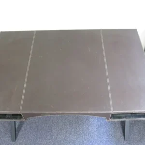 Art Deco Desk with faux leather top and metal legs - Image 6