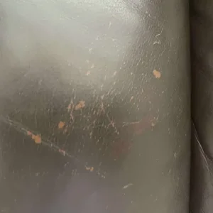 3 seater brown leather sofa with double recliner - Image 7