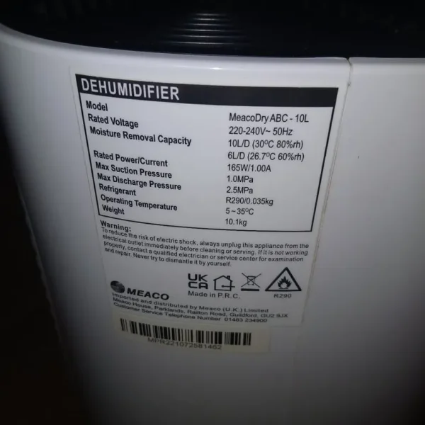 MeacoDry ABC - 10L Dehumidifier