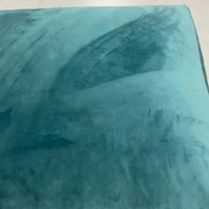 Large Teal Velvet Footstool - Image 2