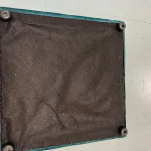 Large Teal Velvet Footstool - Image 3