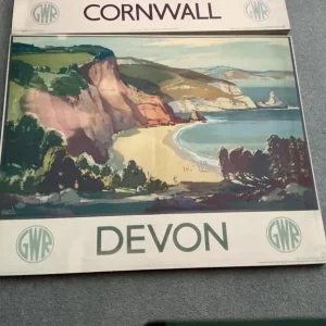 GWR X2 CANVAS MAPS OF DEVON & CORNWALL 60x48 CM - Image 7