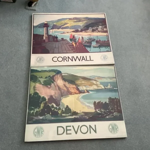 GWR X2 CANVAS MAPS OF DEVON & CORNWALL 60x48 CM