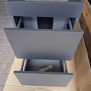 Roca Dark Grey Vanity Unit with Chrome Handles - Image 3