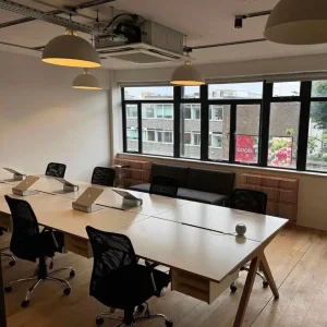 Long Desk with 8 Shelves and 16 Drawers
