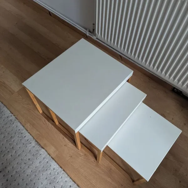 Habitat white nested tables