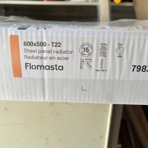 Flomasta central heating radiator 600x500mm white - Image 4