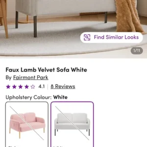 Small white fluffy 2 seater sofa - Image 2