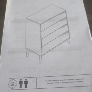 sweeek - 4-drawer chest with walnut wood effect Nepal Walnut wood-effect - Image 2