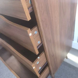 sweeek - 4-drawer chest with walnut wood effect Nepal Walnut wood-effect - Image 5