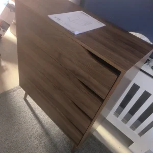 sweeek - 4-drawer chest with walnut wood effect Nepal Walnut wood-effect - Image 6