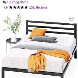 king size Metal Bed with Slatted Headboard - Image 4