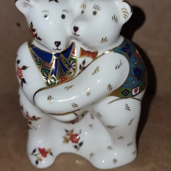 Rare Retired Royal Crown Derby Hug Bear Paperweight