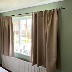 2 PAIRS OF "DUNELM" BLACK-OUT CURTAINS IN BEIGE COLOUR - Image 2