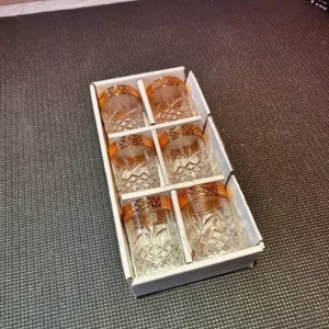 Six Glass Tumblers with Detailed Engraving - Image 3