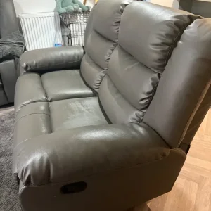 3 seater and 2 seater recliner leather sofa - Image 4