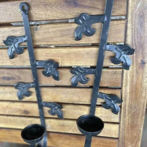 2 Wrought Iron attach to wall Candle holders - Image 2