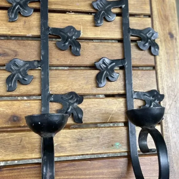 2 Wrought Iron attach to wall Candle holders
