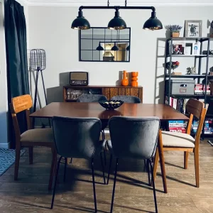 Bespoke basically new dining table set for 6 in mid.century- modern style - Image 8