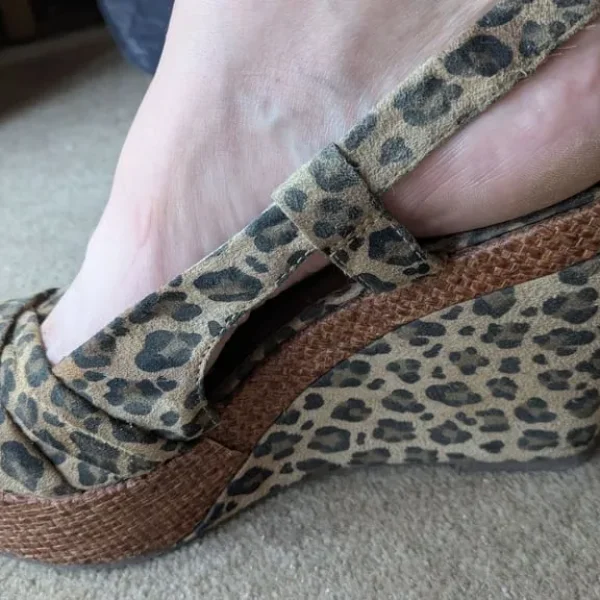 Size 7 Leopard Print Heeled Sandals CASH OR TRANSFER