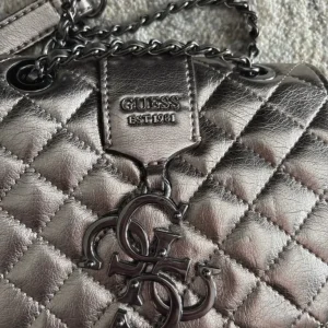 GUESS Miriam Silver Quilted Backpack. - Image 2