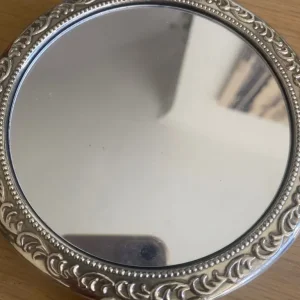 Antique silver plated hand mirror 9 x 5 inches very heavy - Image 2