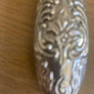 Antique silver plated hand mirror 9 x 5 inches very heavy - Image 7