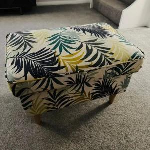 IKEA Strandmon footstool - patterned leaf design - Image 2