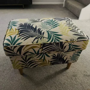 IKEA Strandmon footstool - patterned leaf design