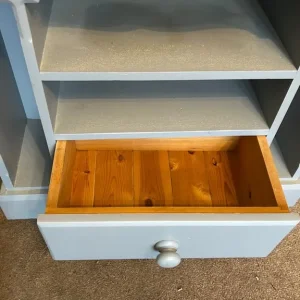 Solid Pine Painted Grey Pine TV Unit Nice Detail H25.5in/65cm W30in/76cm D18in 46cm W051 - Image 4