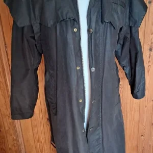 John Partridge vintage full length brown waxed cotton trench coat-Size M 40-42” chest. - Image 8