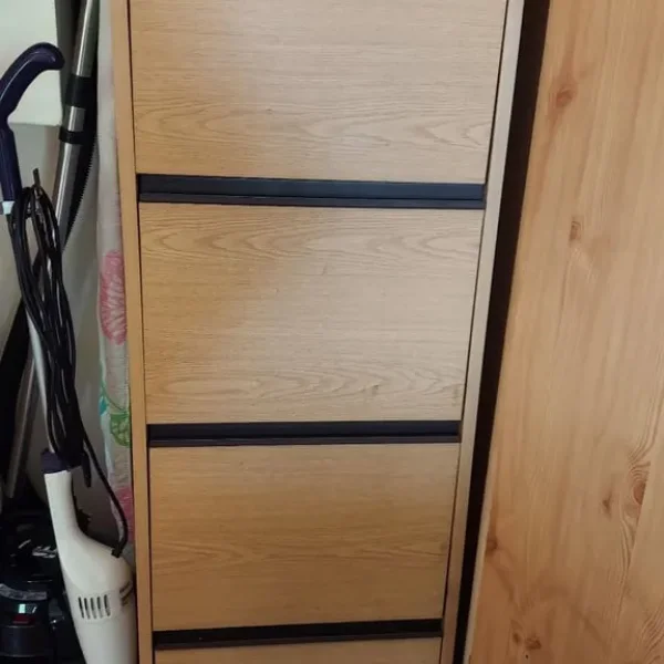 Four Drawer Lockable A4 File Cabinet w/ Folders