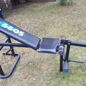 York weight bench inclined leg extensions