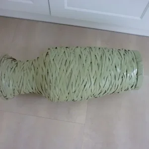 Large floor standing green wicker vase approx 2ft tall - Image 5