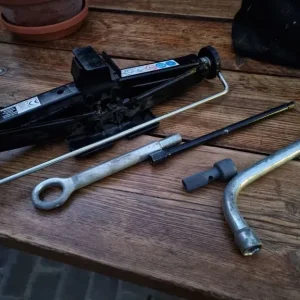 Vehicle Jack, standard scissor type. From a ford custom, transit.