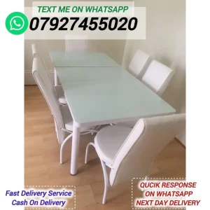 Brand New Extended Dining Table with Chairs - Image 2